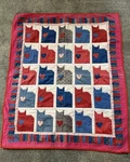 Vintage Quilt Handmade 42 X 53 Cats 25 9 Blocks Machine Stitched. Fixed Price $78.00.
