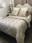 Rh Italian Byzantine Fresco Sateen King Duvet 2 Standard Shams Color Fog. Fixed Price $150.00.
