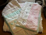 Pottery Barn Girls 'bailey' Ruffle Aqua 100% Cotton Full/queen 4 Piece Quilt Set. Fixed Price $191.96.