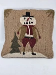 Hooked Wool Primitive Snowman Pillow 14 Tree Winter Home Collections By Raghu. Fixed Price $41.96.