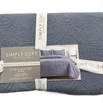 Simply Soft Collection 3 Piece King Blue Quilt Set 104 X90. Fixed Price $145.00.