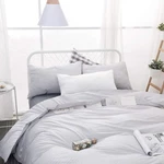King Size Gray Striped Comforter Set - 100% Cotton, 3 Piece Bedding. Fixed Price $62.27.