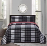 All American Collection New 3PC Plaid Printed Reversible Bedspread/quilt Set .... Fixed Price $49.51.