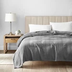Nautica - Blanket, Woven Textured Cotton Bedding, Ideal For Queen, Grey. Fixed Price $58.52.