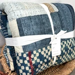 Pottery Barn Love Handcrafted Reversible Quilt Full/queen Blue Soft Bedding. Fixed Price $210.00.