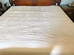 Crown Crafts Bedspread White King Fringe Hem "tranquility" W467 Center Medallion. Fixed Price $119.59.