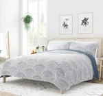 Quilt Set Blue Geometric Shapes Reversible All Season Twin Bedding Pillow Shams. Fixed Price $71.91.