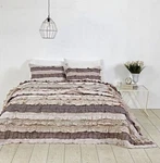 Nip Vhc Brands Aria Ruffled Beige/gray Queen Quilt & Shams Set 3PC. Fixed Price $93.99.