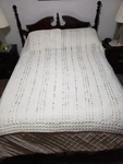 Hand Crochet Bedspread Coverlet Blanket Throw Full Size White Color 84'' By 68''. Fixed Price $48.00.