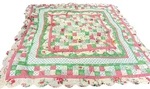 Vintage Jc Penney Home Quilt Floral Patchwork Cottage Farmhouse Pink Green 86X84. Fixed Price $87.11.