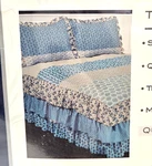 Gramercy Park Vintage Style Queen Bedspread Quilted Ruffled Blue Roses Cottage. Fixed Price $40.00.