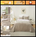 Ranunculus Breathable Velvet Set King Size, 3 Piece Soft Quilted Blanket W. Fixed Price $79.99.