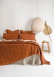 Bambury Luxe Belgian Linen Coverlet-rust. Fixed Price $174.05.