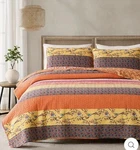 Lush Decor Royal Empire Reversible Cotton Quilt 3 Piece Set Queen Tangerine New. Fixed Price $59.99.