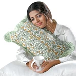 Ridhi Block Print Goldenrod Yellow 20"X12" Set 1-100% Cotton Ruffle Lumbar Sh.... Fixed Price $30.63.
