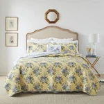Laura Ashley - King Quilt Set, Reversible Cotton Bedding With Matching Shams, Li. Fixed Price $135.76.