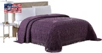 Beatrice Home Fashions Medallion Chenille Bedspread, Full, Eggplant. Fixed Price $141.73.