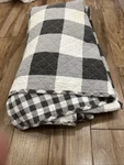 Sonoma Goods For Life Reversible Gingham Cotton Quilt Grey King Filling. Fixed Price $49.00.