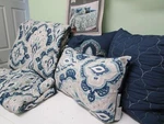 Sanctuary Pct Six Piece Reversible Queen Quilt Set Navy And Gray Print. Fixed Price $40.00.