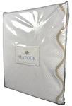 Matouk King Coverlet Cotton 064NM Lanai Scalloped Luxury Bedding White Tan. Fixed Price $299.99.
