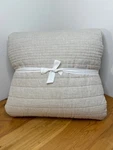 New- West Elm F/queen European Flax Linen Linework Quilt, Natural. Fixed Price $109.00.