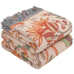 Boho Throw Blanket For Bed-soft Cotton Rustic Quilt 80" 90",FLORAL Printed. Fixed Price $81.38.