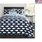 Whale Kids Reversible 4 Piece Quilt Bedding Set With Sham And Decorative Thro.... Fixed Price $89.92.