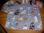 Pillow Sham Set (2) Mainstays Blue Dog Print Diamond Quilted Piece 20X25 Queen. Fixed Price $17.00.