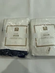 Pottery Barn Teen Sham Standard Set Of 2 Bedding White Navy Blue. Fixed Price $39.99.