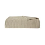 Songe Cotton Coverlet By Yves Delorme In Textured Chevron Pattern. Fixed Price $695.00.