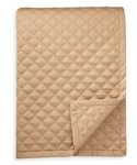 Hudson Park Quilted Queen Coverlet Double Diamonds Champagne $340 New. Fixed Price $74.90.