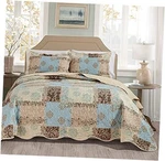 3-PIECE Fine Printed Oversize (100''X95'') Quilt Set, Bedspread Coverlet Queen. Fixed Price $58.80.