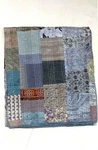 Indian Patola Silk Patch Work Kantha Quilt Blanket Bedspread Queen. Fixed Price $26.00.