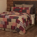 Rustic Luxury King Quilt Red Patchwork Wyatt Chambray Bedroom Decor Vhc Brands. Fixed Price $219.95.