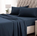 Sleep Zone Jersey Knit Cotton Queen Sheet Set 4 Piece (navy, King). Fixed Price $53.75.