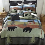 Donna Sharp Bear Lake Family Country Cabin Cotton Queen 3 Pc Quilt Set. Fixed Price $559.00.