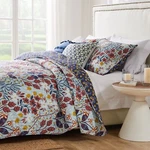 Barefoot Bungalow GL-1809JMSQ Perry Quilt Set, Full/queen, Slate Blue. Fixed Price $105.52.