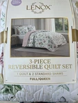 Lenox Butterfly Meadow Pink Full/queen 88X88 Reversible 3 Pc Quilt Set Nwt Rare. Fixed Price $85.99.
