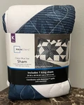 Mainstays Pillow Shams Case Covers Classic Blue Star Quilt King Size. Fixed Price $14.99.