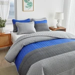 Flysheep Boho Striped Quilt Set KING(104"X90" )-1 + 2 Shams, Blue. Fixed Price $63.99.