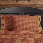 Primitive Standard Border Pillow Case Set Of 2 Red Star Bedroom Decor Vhc Brands. Fixed Price $25.95.