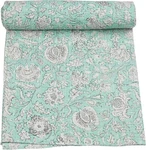 Indian Handmade Traditional Hippie Floral Print Cotton Kantha Quilt Bedspread. Fixed Price $39.99.