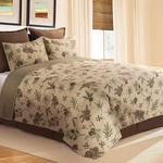Woodland Retreat Pinecone Full/queen Quilt Set With 2 Shams Reversible Cotton Be. Fixed Price $172.99.