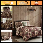Cozy Cabin Twin Quilt Bedding Set 2-PIECE Rustic Patchwork Plaid Deer Coverlet. Fixed Price $53.99.