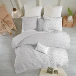 Full/queen Brooklyn Jacquard Cotton Comforter Set W/ Euro Shams & Throw Pillow. Fixed Price $69.99.