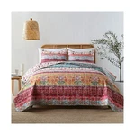Boho Style King Quilt Reversible Bohemian Floral Strip Beddding Set.... Fixed Price $78.97.
