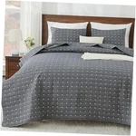 100% Cotton Linen Quilt Bedspreads Size Queen Dark Grey. Fixed Price $84.02.