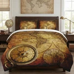 Queen Size Comforter Set With 2 Pillowcases, Vintage Retro World Map Soft 3 P.... Fixed Price $98.88.