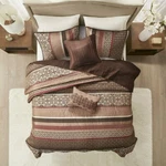 New! Cozy Modern Country Lodge Taupe Log Cabin Red Burgundy Brown Quilt Set. Fixed Price $168.32.