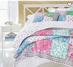 New Pottery Barn Lilly Pulitzer Pineapple Party King Quilt + Shams Deco Pillow. Fixed Price $750.00.